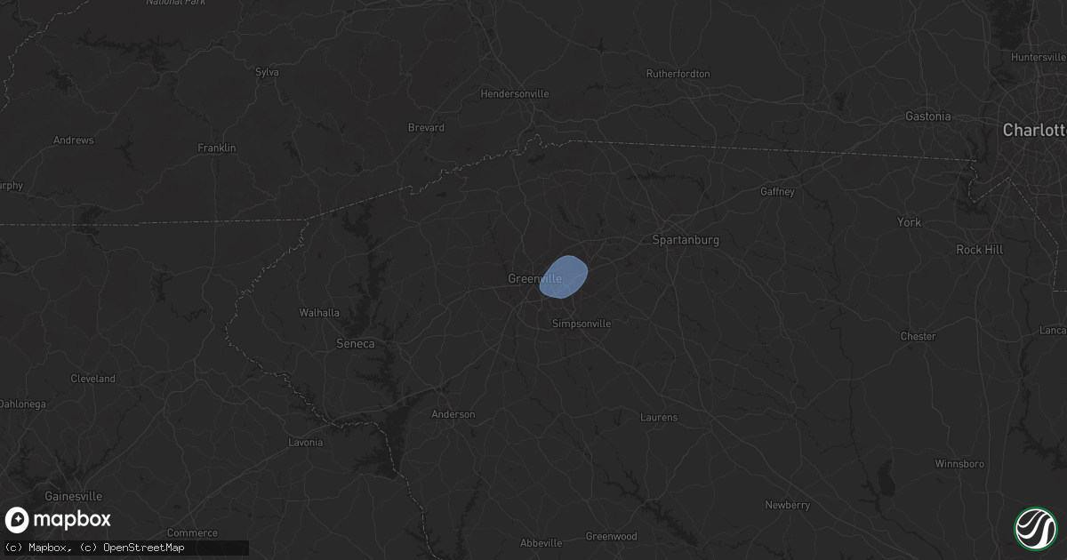 Hail map in Greenville, SC on August 31, 2024