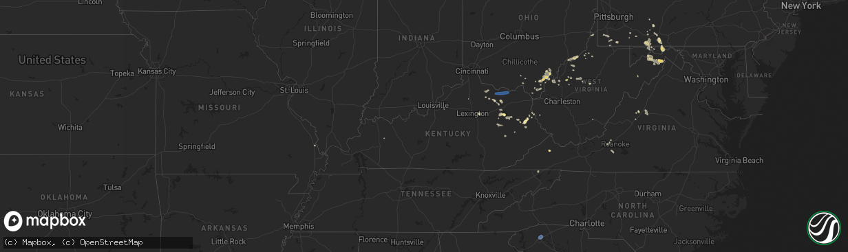 Hail map in Kentucky on August 31, 2024