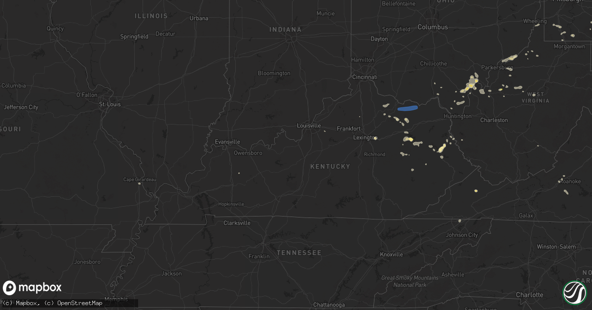 Hail map in Kentucky on August 31, 2024