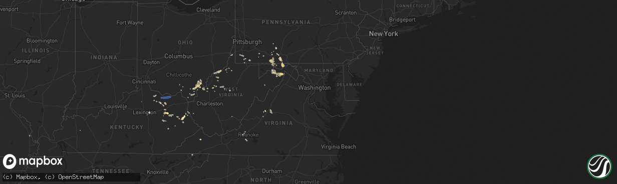 Hail map in Maryland on August 31, 2024