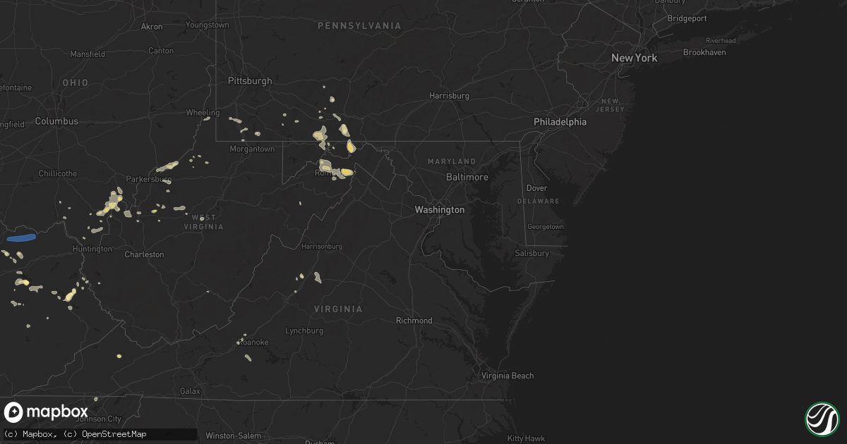 Hail map in Maryland on August 31, 2024