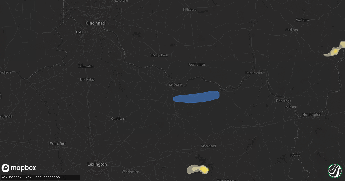 Hail map in Maysville, KY on August 31, 2024