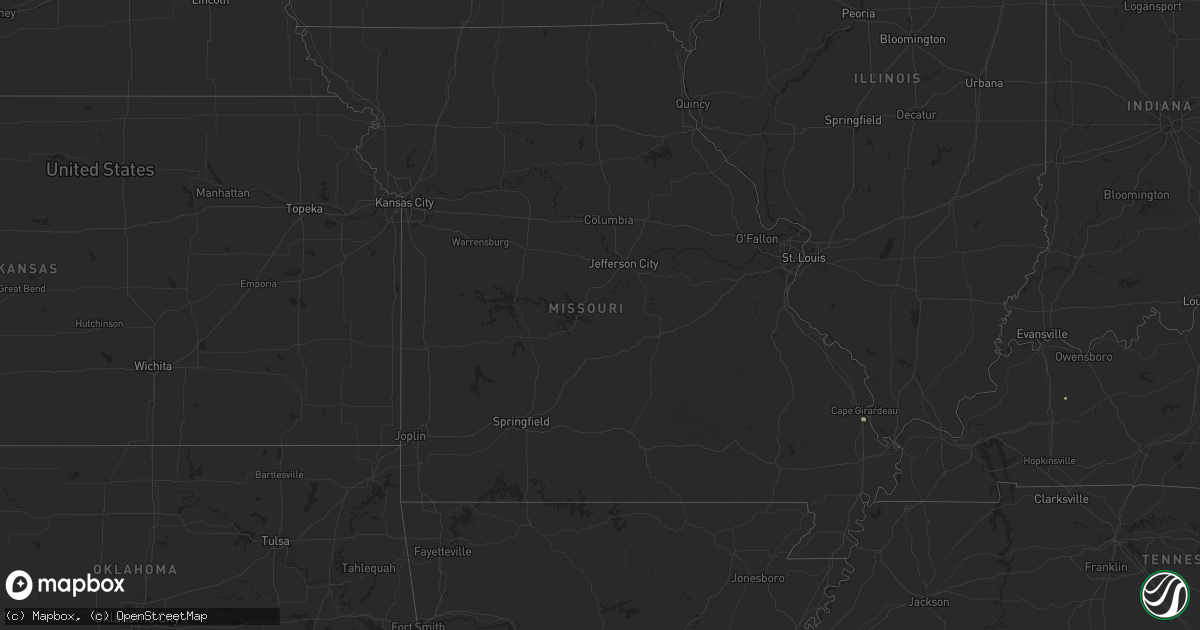 Hail map in Missouri on August 31, 2024