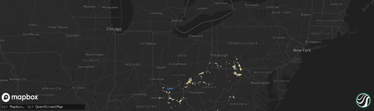 Hail map in Ohio on August 31, 2024