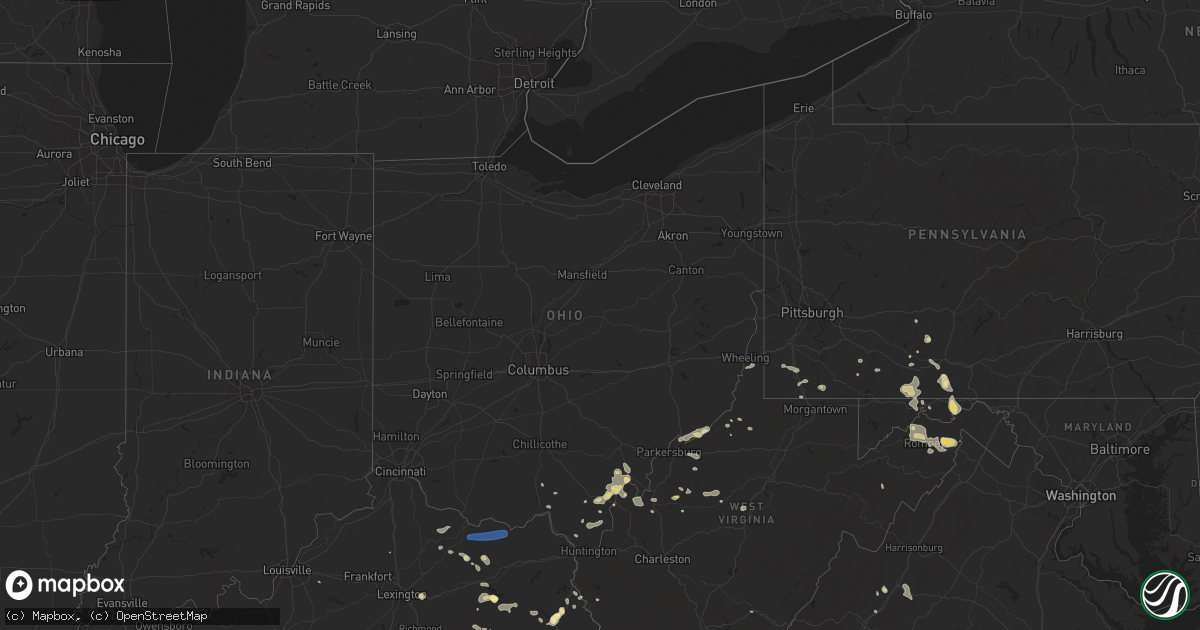 Hail map in Ohio on August 31, 2024