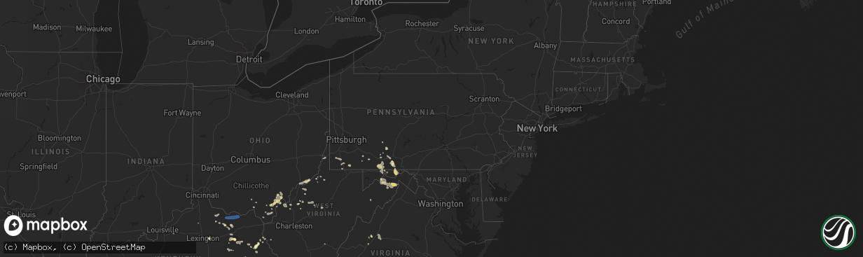 Hail map in Pennsylvania on August 31, 2024