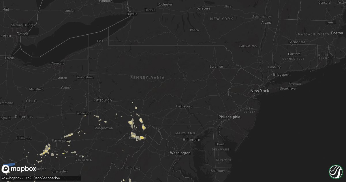 Hail map in Pennsylvania on August 31, 2024