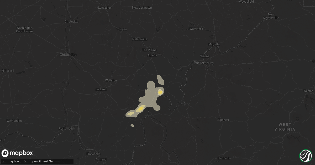 Hail map in Pomeroy, OH on August 31, 2024