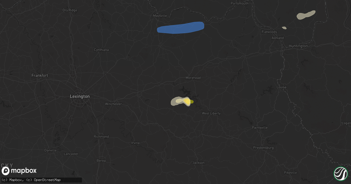 Hail map in Salt Lick, KY on August 31, 2024