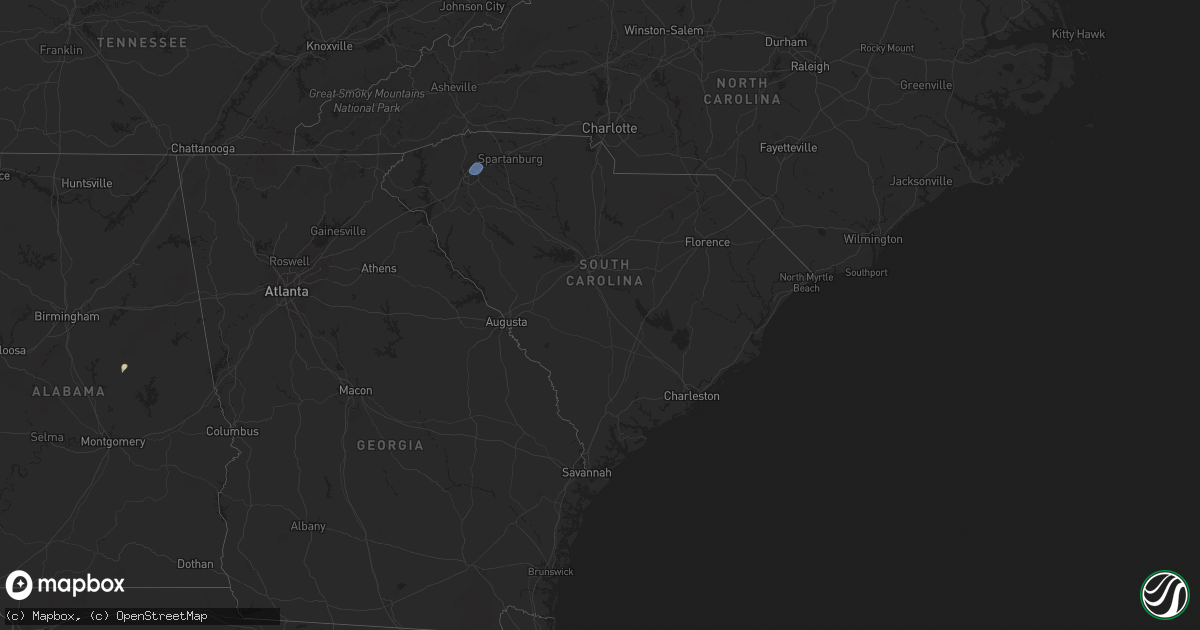 Hail map in South Carolina on August 31, 2024
