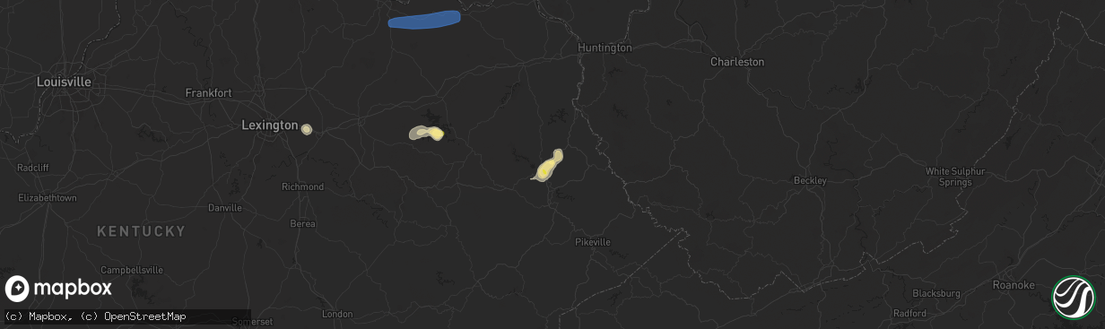 Hail map in Tutor Key, KY on August 31, 2024