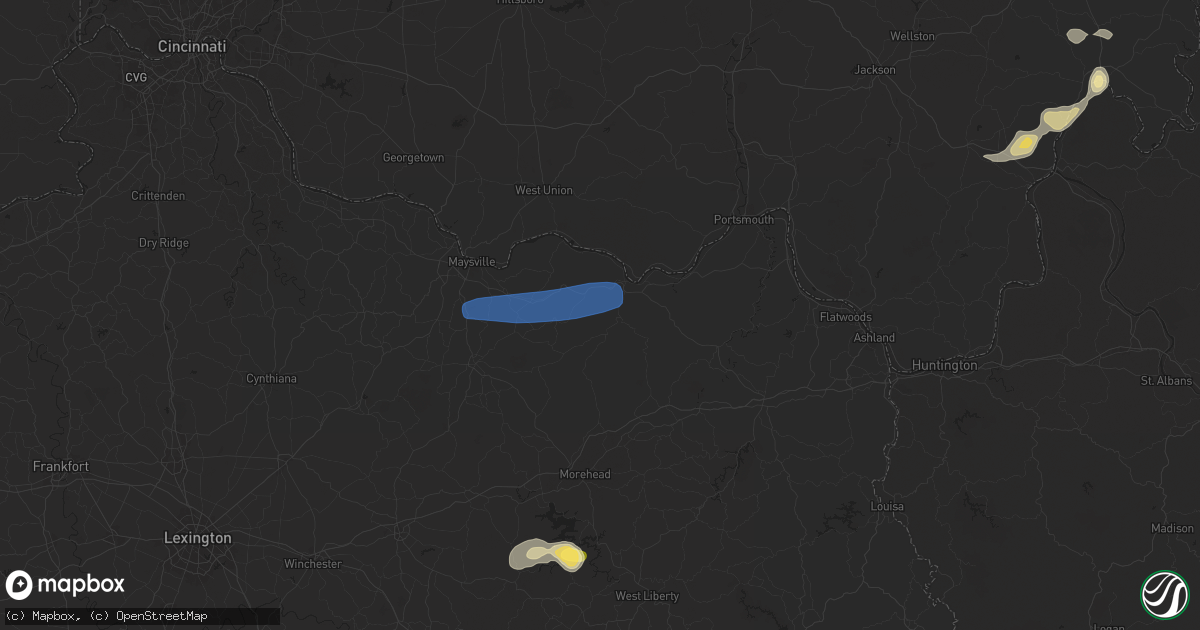 Hail map in Vanceburg, KY on August 31, 2024