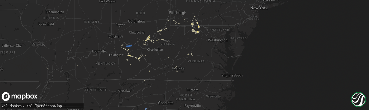 Hail map in Virginia on August 31, 2024