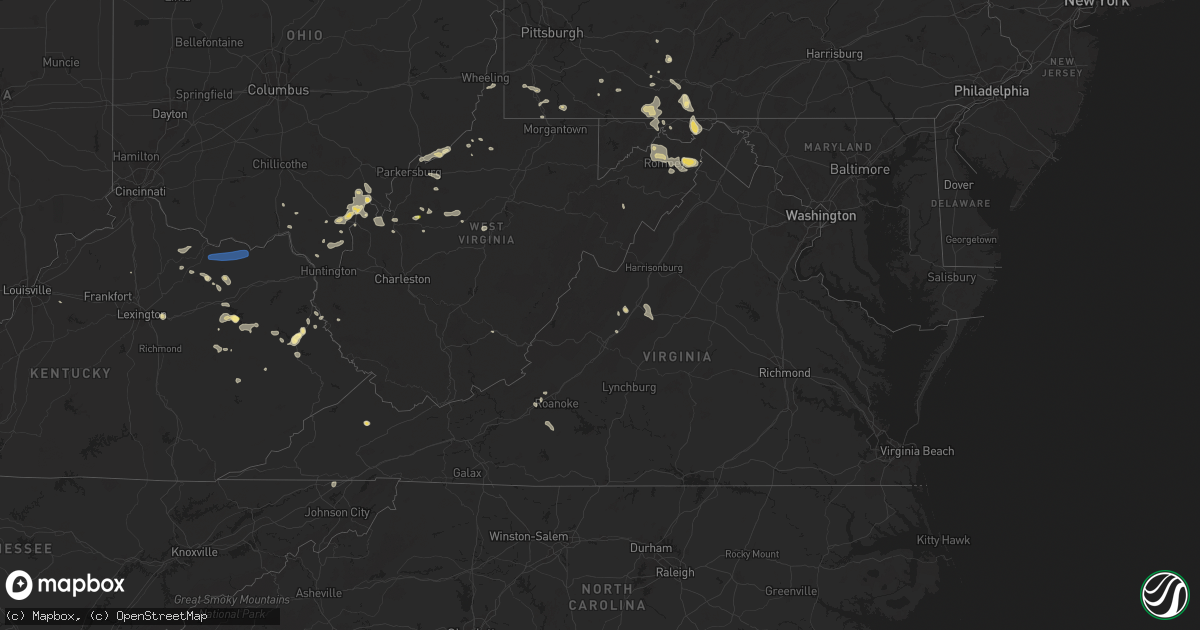 Hail map in Virginia on August 31, 2024