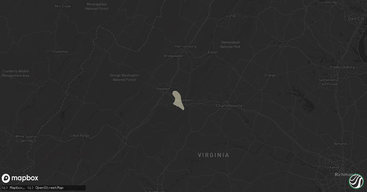 Hail map in Waynesboro, VA on August 31, 2024
