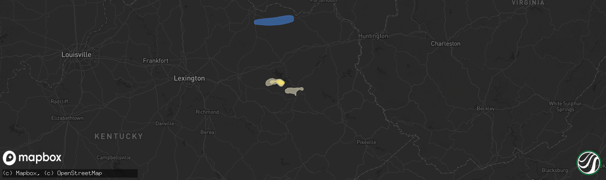 Hail map in West Liberty, KY on August 31, 2024