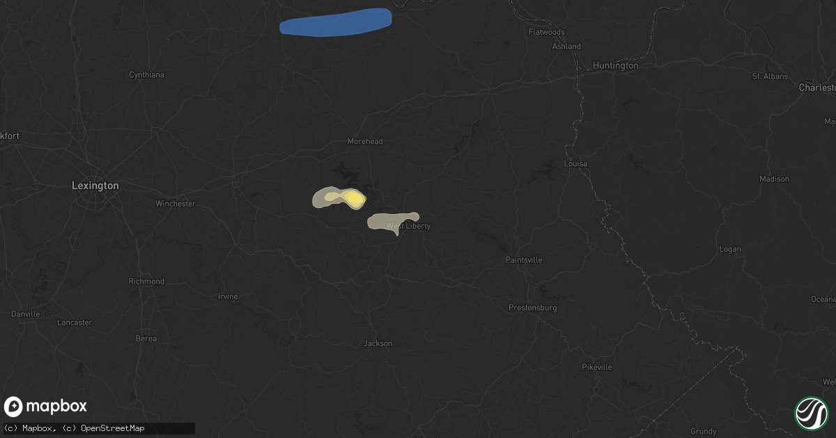 Hail map in West Liberty, KY on August 31, 2024