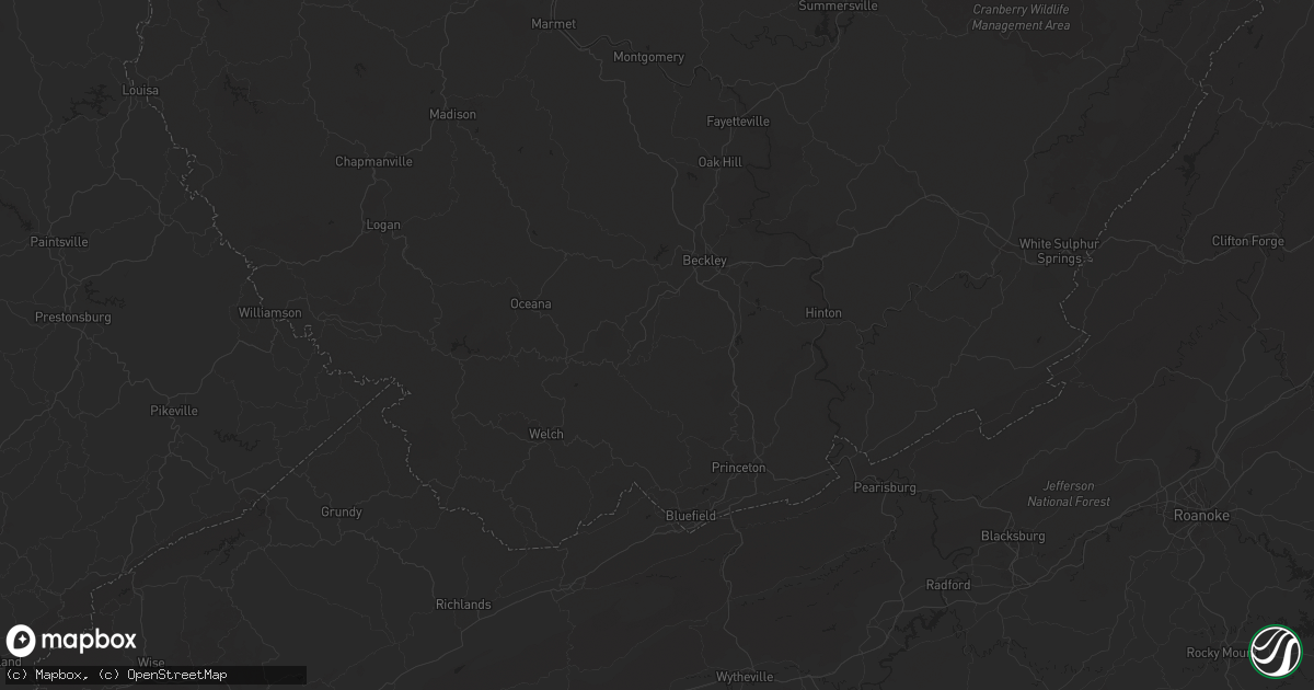 Hail map in Amigo, WV on August 31, 2025