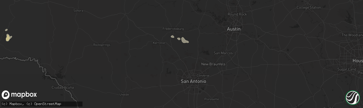 Hail map in Boerne, TX on August 31, 2025