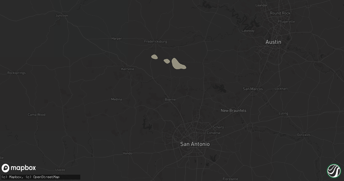 Hail map in Boerne, TX on August 31, 2025