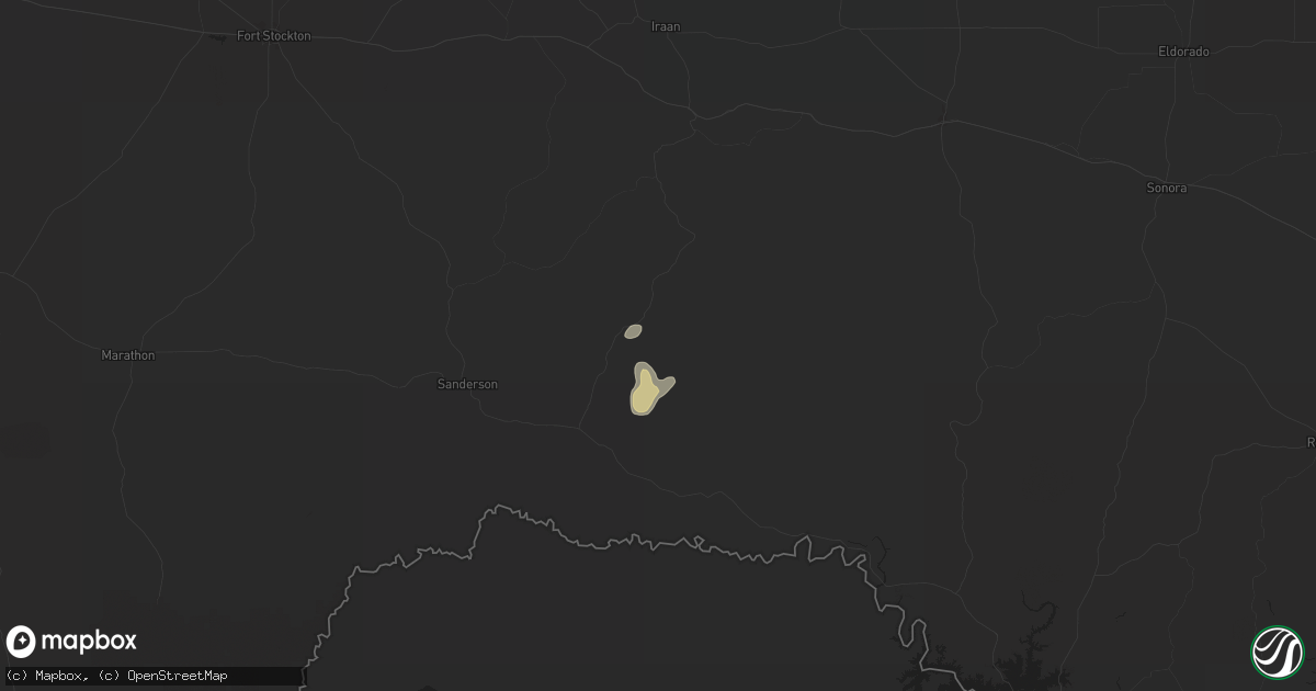 Hail map in Dryden, TX on August 31, 2025