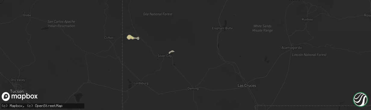 Hail map in Hanover, NM on August 31, 2025