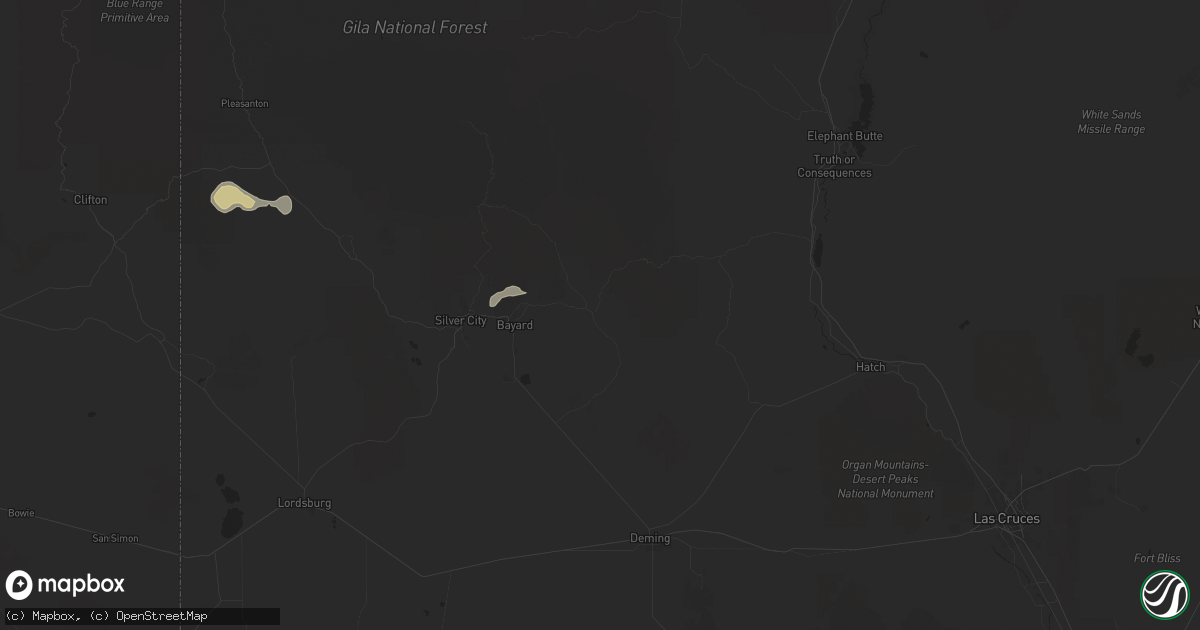 Hail map in Hanover, NM on August 31, 2025