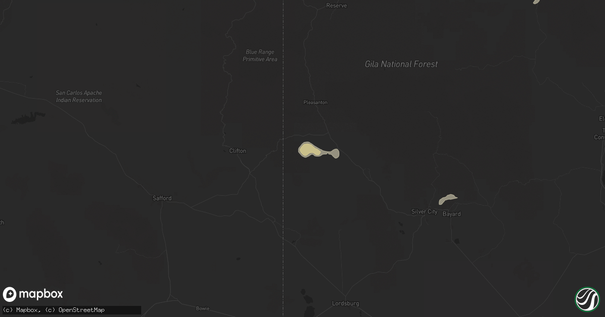 Hail map in Mule Creek, NM on August 31, 2025