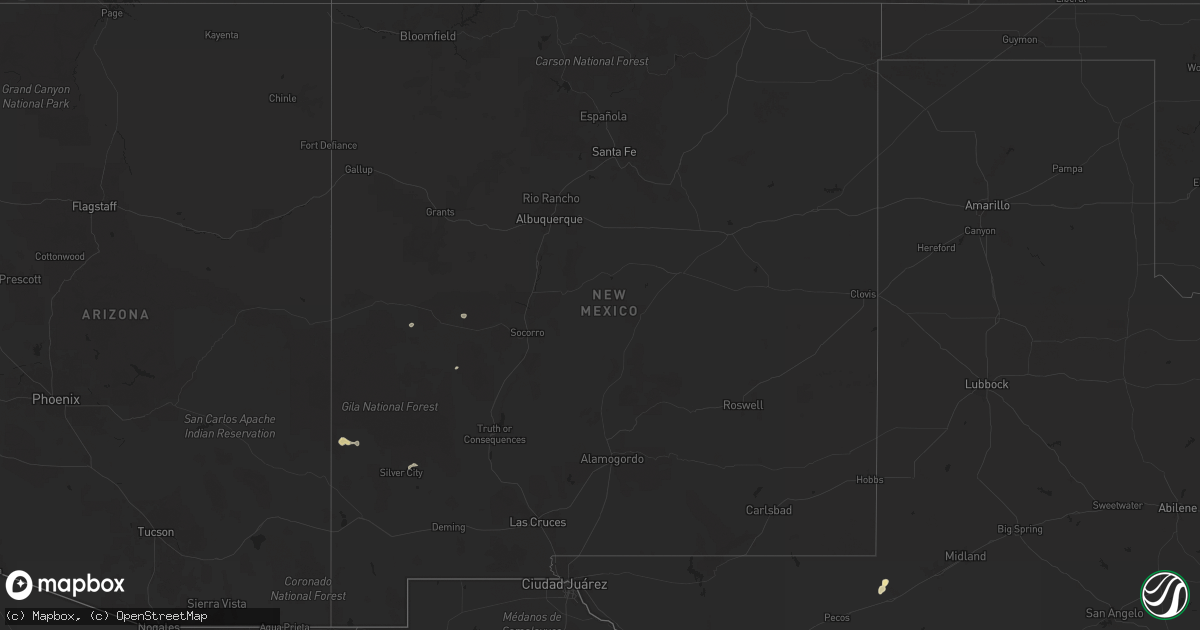 Hail map in New Mexico on August 31, 2025