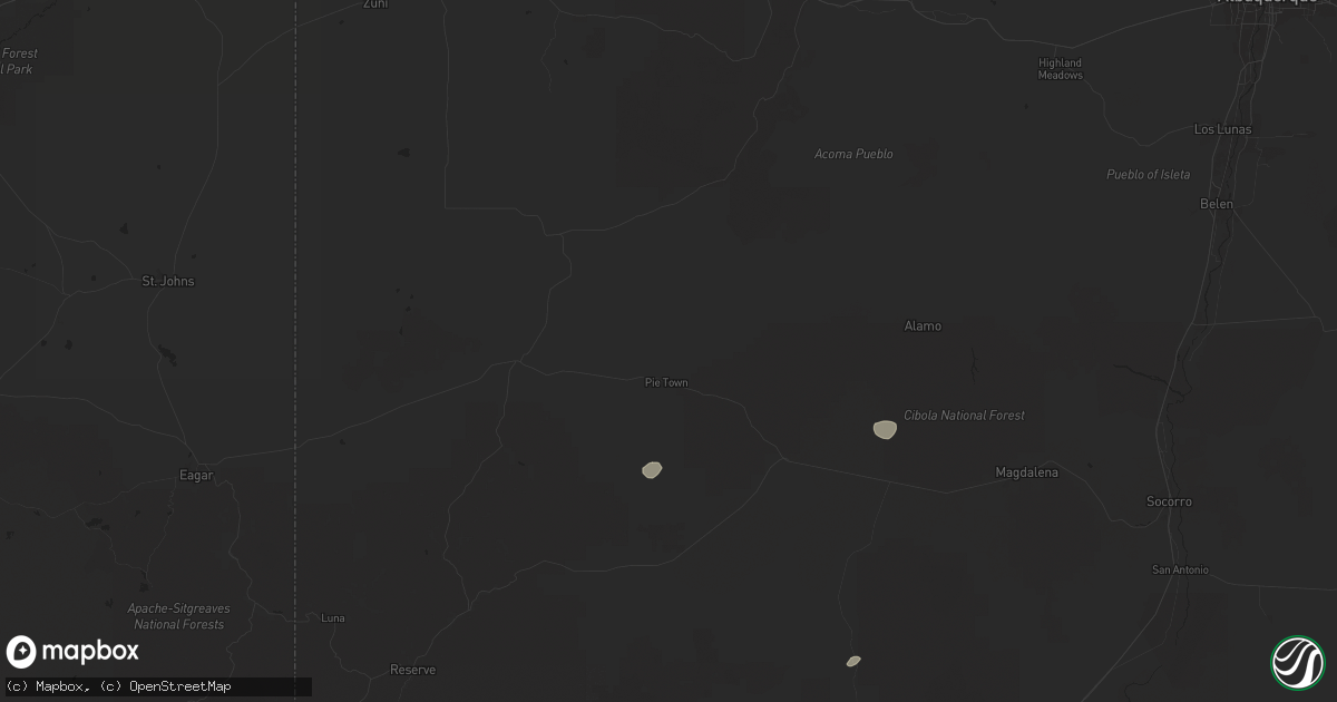 Hail map in Pie Town, NM on August 31, 2025
