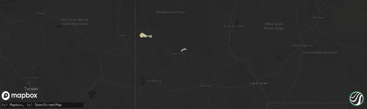 Hail map in Santa Clara, NM on August 31, 2025