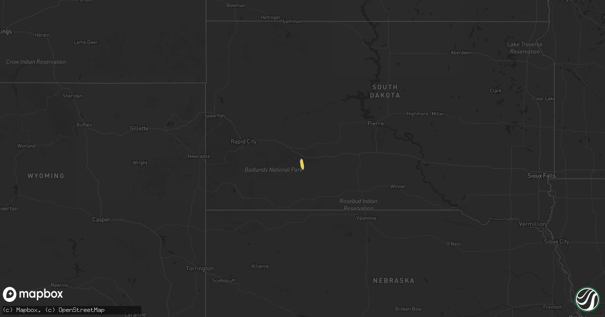Hail map on August 31, 2025