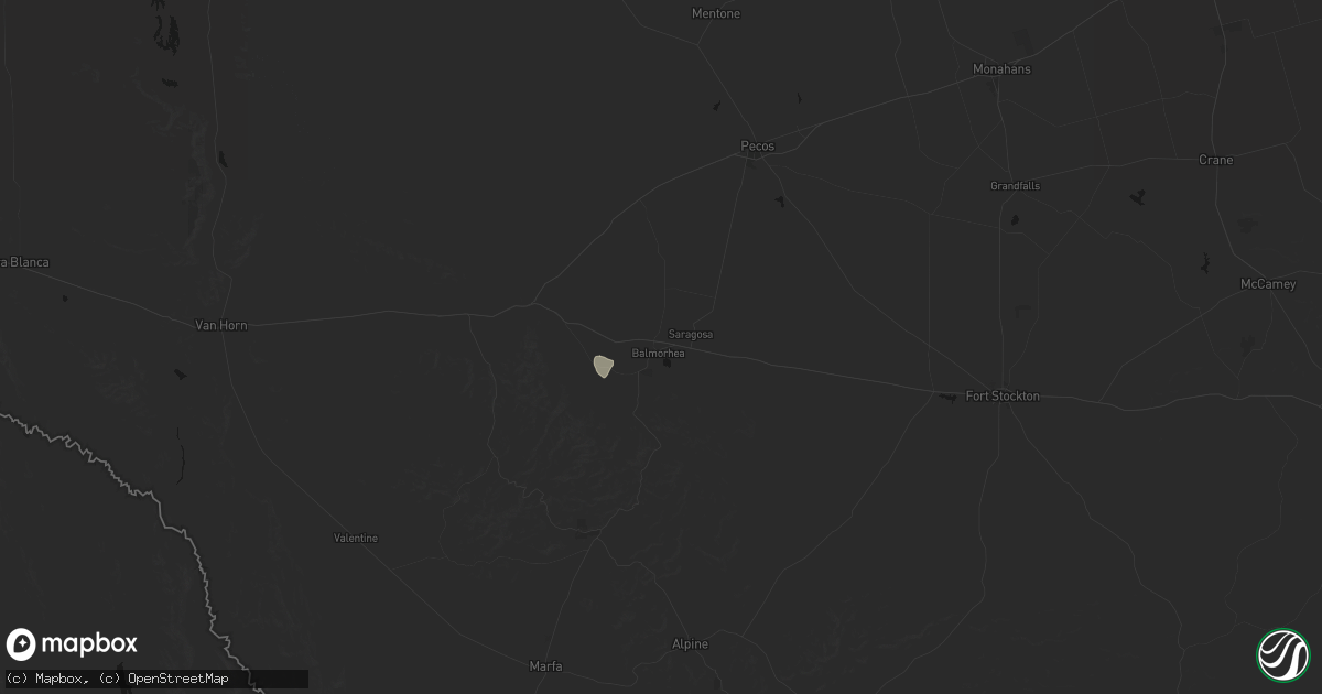 Hail map in Balmorhea, TX on August 31, 2026