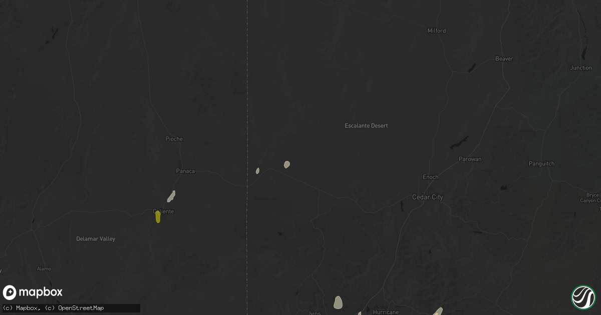 Hail map in Beryl, UT on August 31, 2026