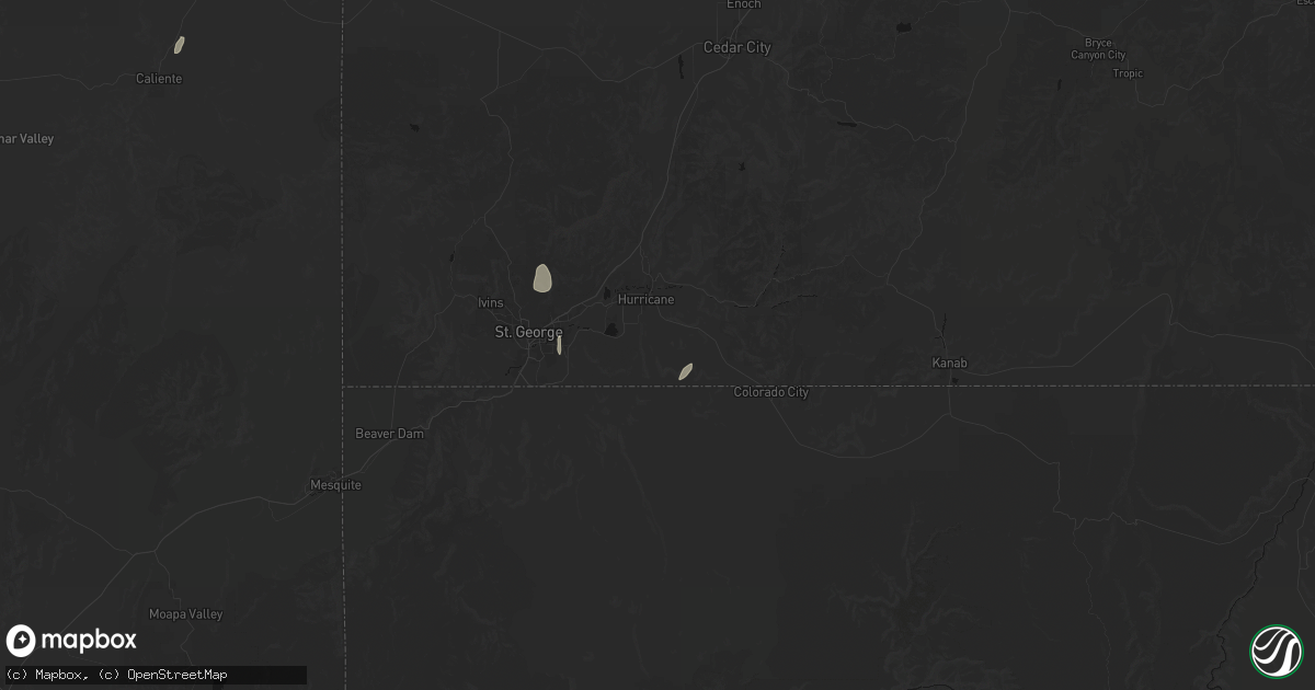 Hail map in Hurricane, UT on August 31, 2026