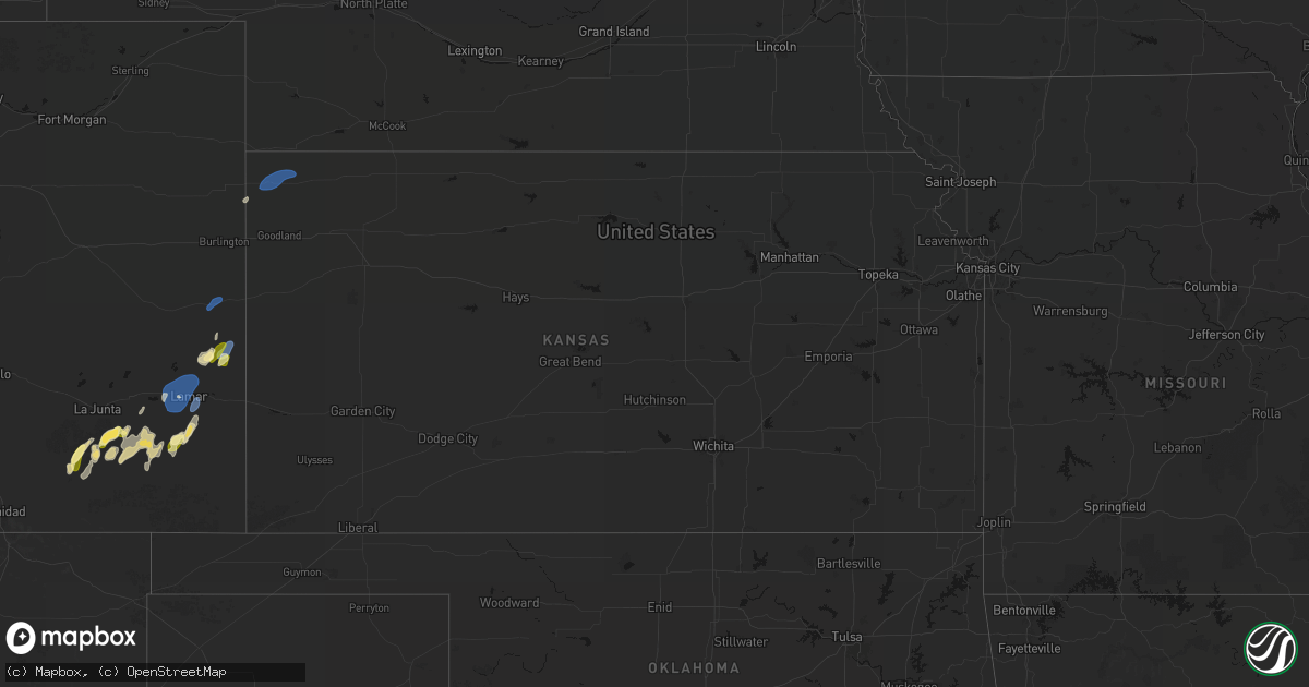 Hail map in Kansas on August 31, 2026