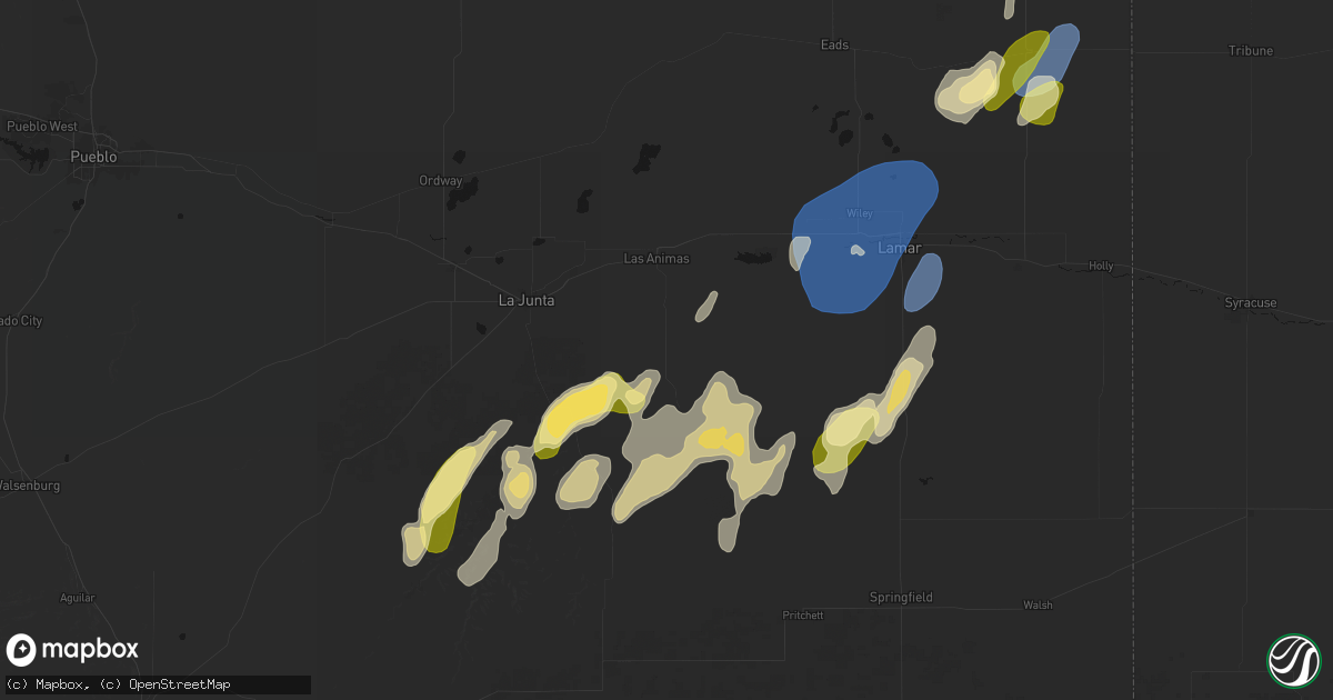 Hail map in Las Animas, CO on August 31, 2026