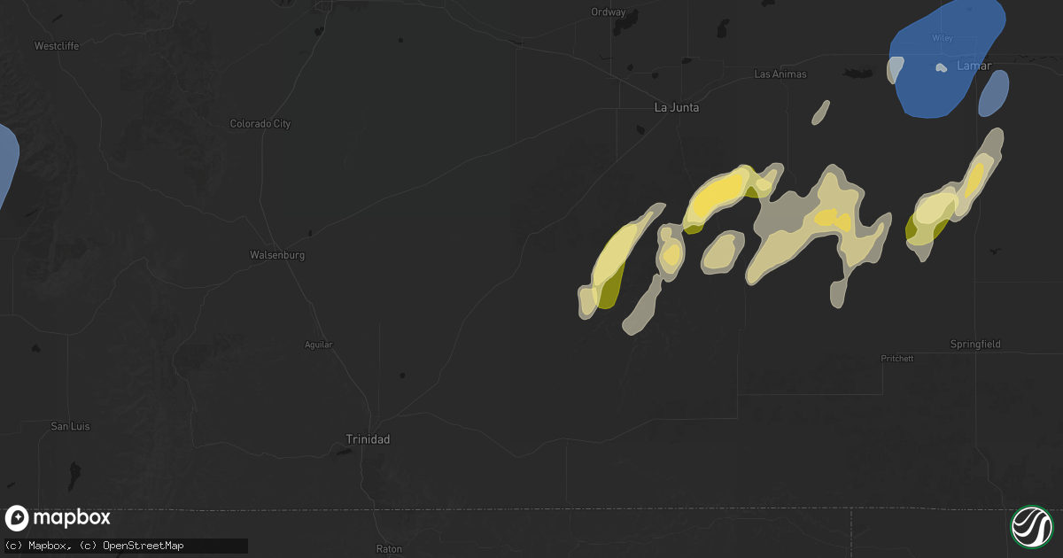 Hail map in Model, CO on August 31, 2026