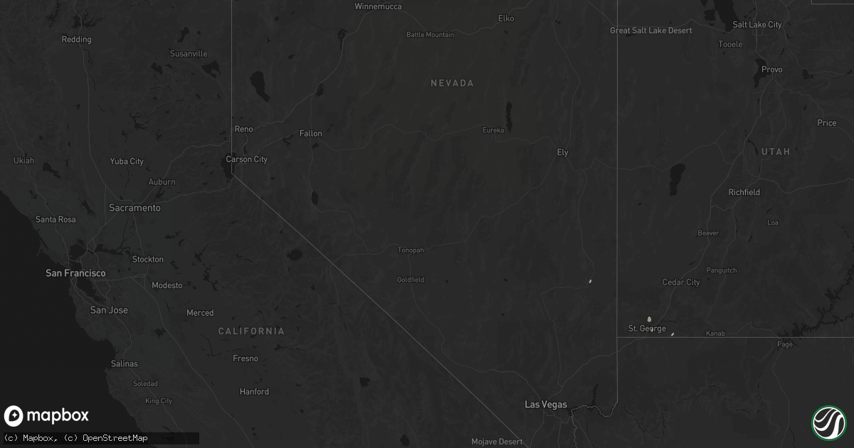 Hail map in Nevada on August 31, 2026