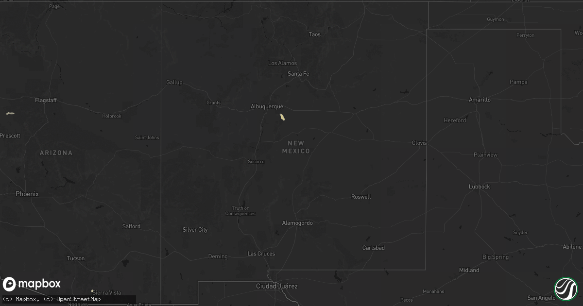 Hail map in New Mexico on August 31, 2026