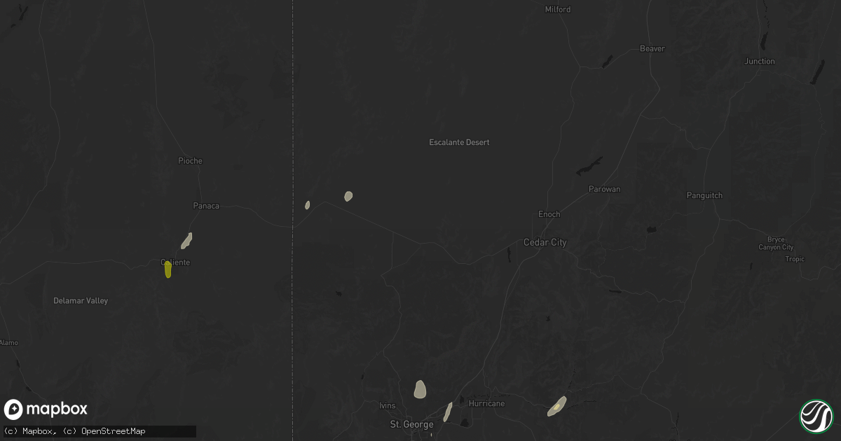 Hail map in Newcastle, UT on August 31, 2026