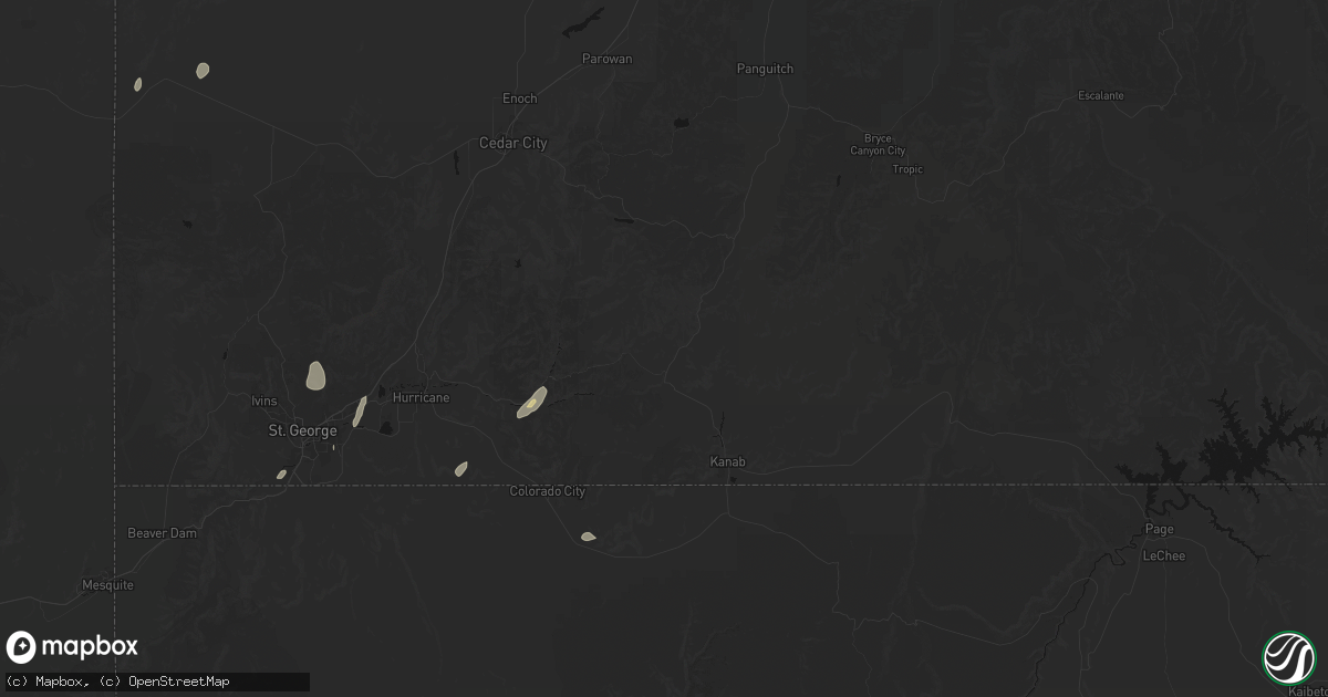 Hail map in Orderville, UT on August 31, 2026