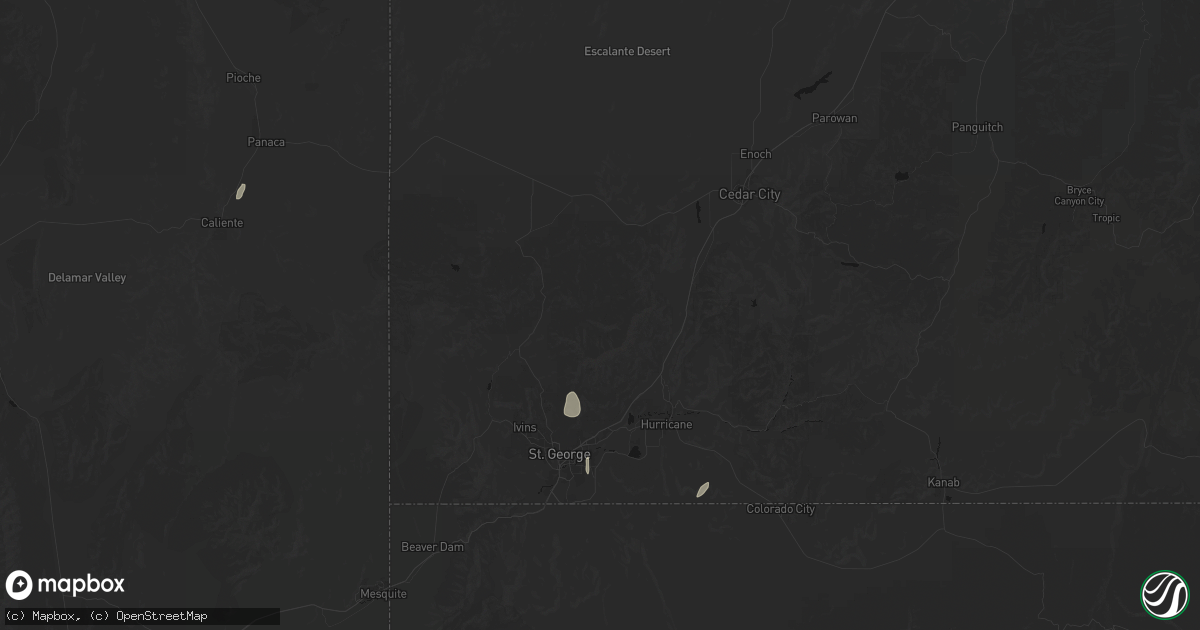 Hail map in Pine Valley, UT on August 31, 2026