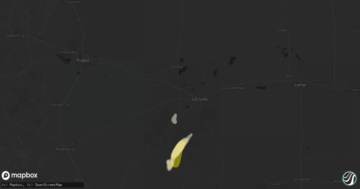 Hail map in Rocky Ford, CO on August 31, 2026
