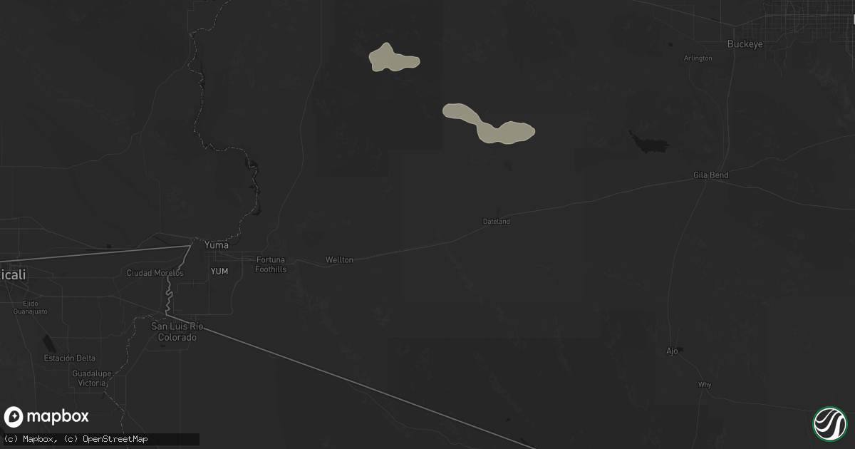 Hail map in Roll, AZ on August 31, 2026