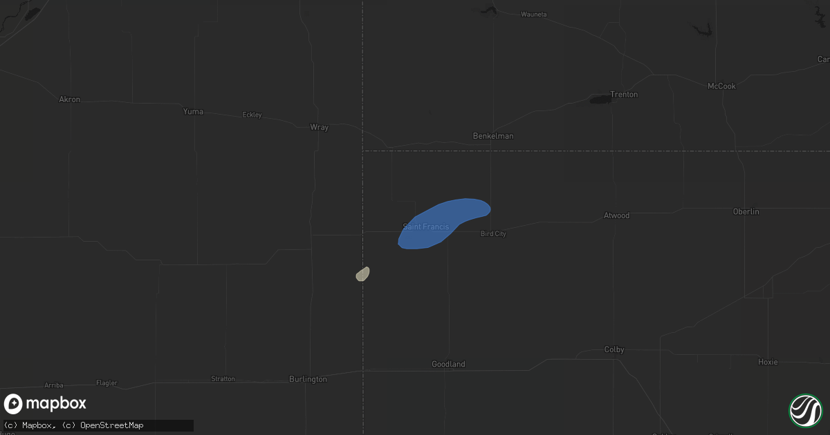 Hail map in Saint Francis, KS on August 31, 2026