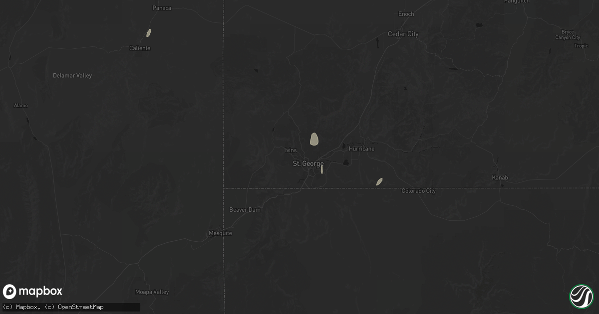 Hail map in Saint George, UT on August 31, 2026