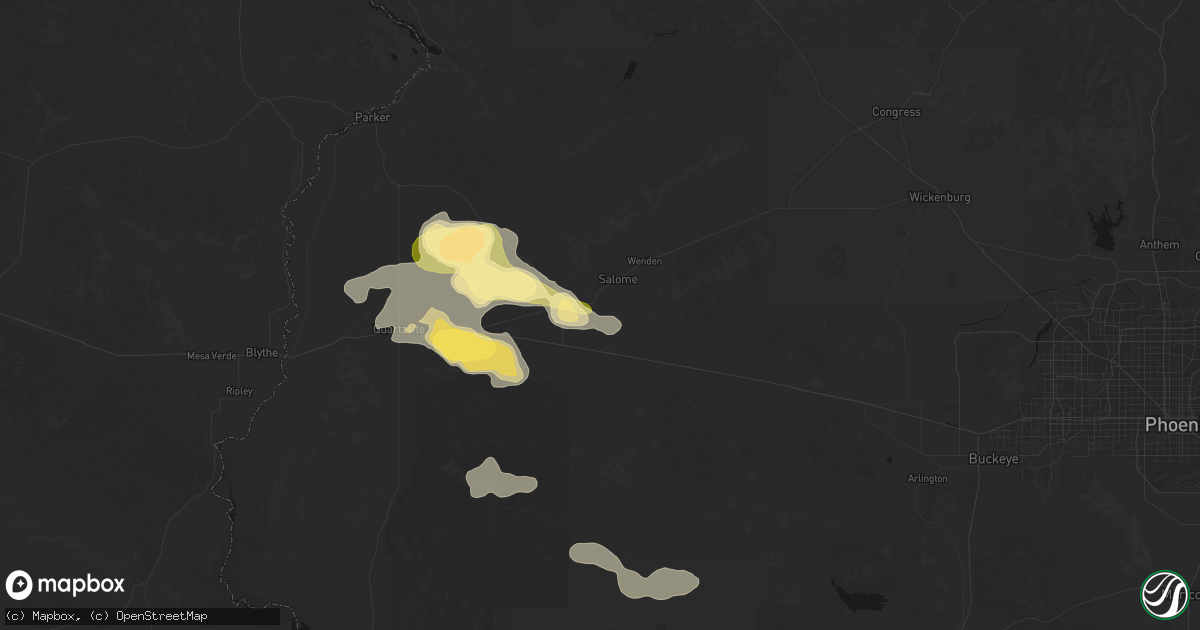 Hail map in Salome, AZ on August 31, 2026