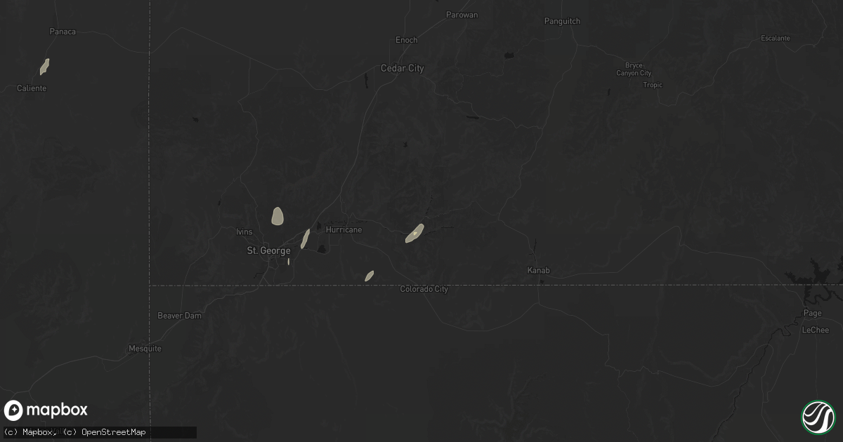 Hail map in Springdale, UT on August 31, 2026