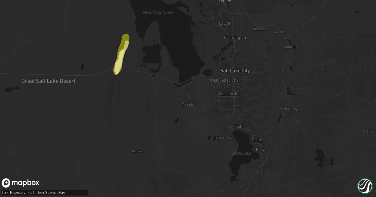 Hail map in Tooele, UT on August 31, 2026